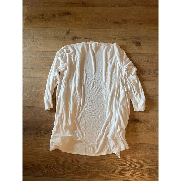 Skims Womens White Soft Lounge Ribbed Long Robe Size Large Open Front - Picture 2 of 3